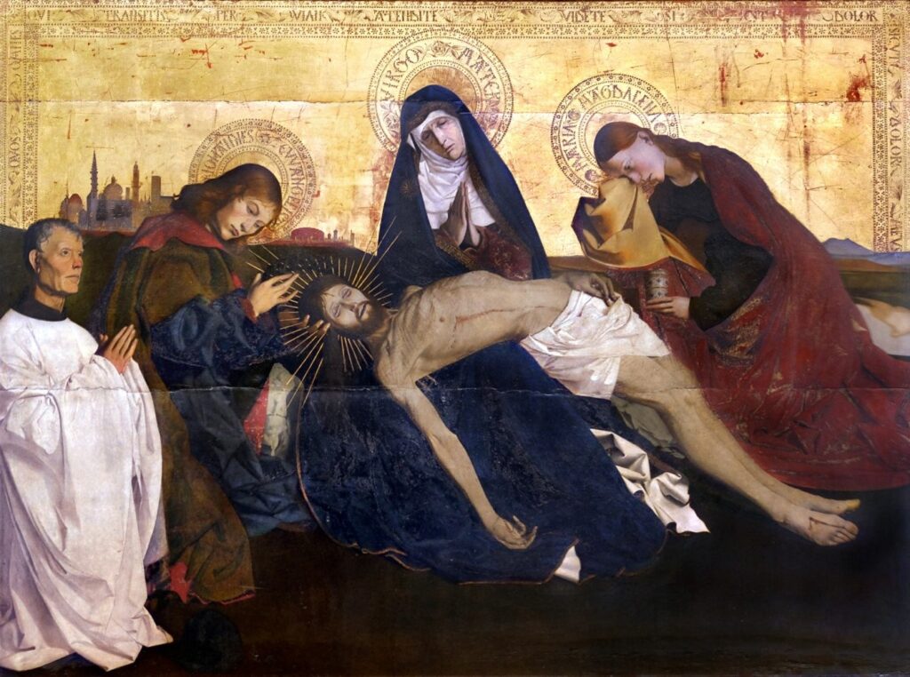 Pieta zdjęcie z Chrystusa krzyża