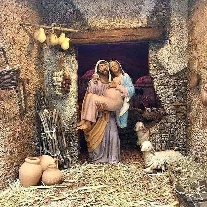 Wejście do szopki Józefa i Maryi