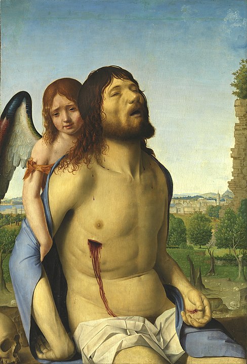 Antonello da Messina, Martwy Chrystus podtrzymywany przez anioła, Muzeum Prado